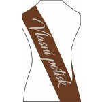 ON-DESIGN Šerpa VLASTNÍ POTISK Barva: čokoládová, Barva potisku: stříbrná metalická, Fonty písma: Brush Script MT – Hledejceny.cz