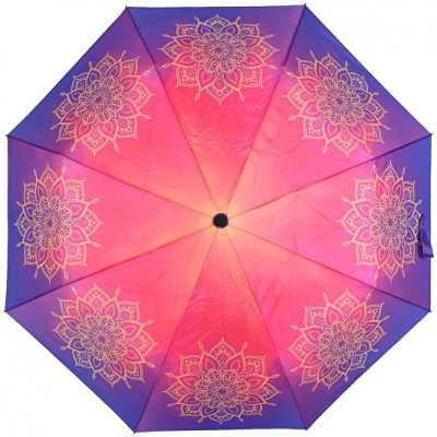 Mandala deštník modro růžový