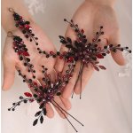 B-TOP Souprava vlásenek a náušnic - černá/červená – Sleviste.cz