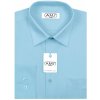Pánská Košile AMJ pánská košile jednobarevná dlouhý rukáv prodloužená délka JDP060 tyrkysová
