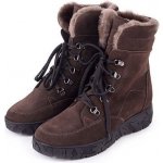 Vlnka dámské kožené zimní boty s ovčí vlnou Magda hnědá – Zboží Mobilmania