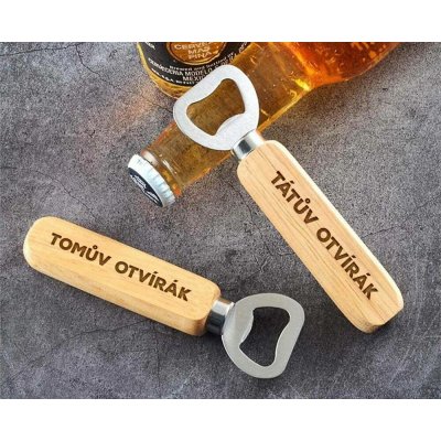 Dřevia Dřevěný otvírák na pivo - Otvírák, s iniciály – Hledejceny.cz