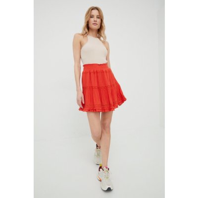 Superdry sukně mini áčková oranžová