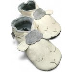 Ebooba kožené capáčky s koženou podrážkou ovečka bílá – Sleviste.cz