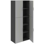 Office Pro Hobis skříň policová dvéřová - D 5 80 06, šedá-antracit – Hledejceny.cz