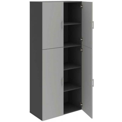 Office Pro Hobis skříň policová dvéřová - D 5 80 06, šedá-antracit – Hledejceny.cz