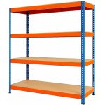 Vyprodej-Regalu.cz Regál 1800 x 1600 x 500 mm 4 police modrooranžový – Hledejceny.cz