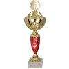 Pohár a trofej Kovový pohár s poklicí Zlato-červený 16,5 cm 7 cm