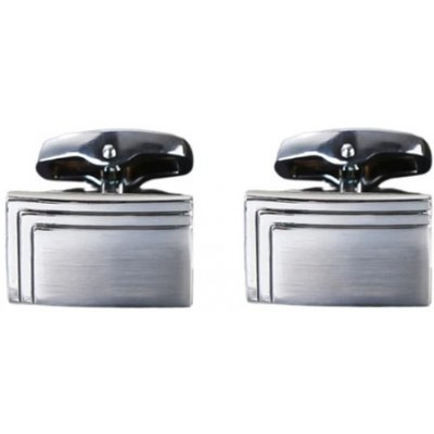 Manžetové knoflíčky štříbrné barvy s proužkem – Zboží Dáma