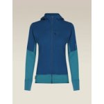 Icebreaker Wmns 300 RealFleece Descender LS Zip Hood Topaz/Atlantis/Cb – Zboží Dáma
