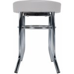 Kondela, Taburet IRENA chrom / ekokůže bílá – Zboží Dáma