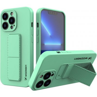 Pouzdro Wozinsky Flexibilní silikonové se stojánkem iPhone 13 Pro MAX mint – Zboží Mobilmania