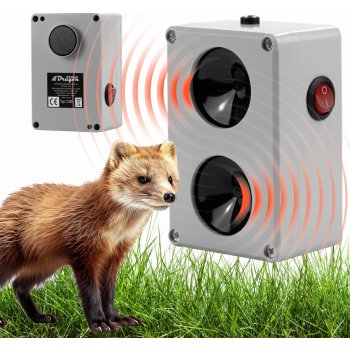 LAPKA Vodotěsný, ultrazvukový plašič na kuny, myši a potkany DRAGON ULTRASONIC C200 - napájení přes 6V adaptér v balení