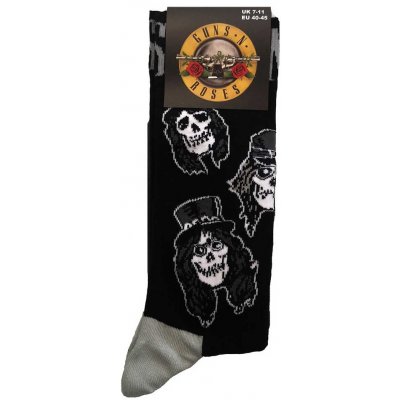 Rock Off ponožky Guns n' Roses Skulls band monochrome – Zboží Mobilmania