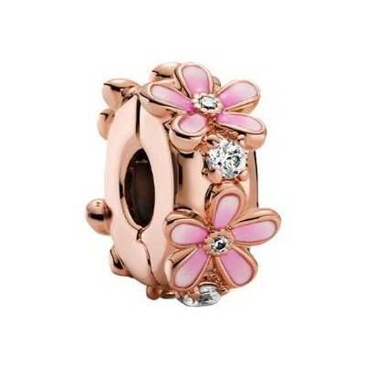 Prosperk Korálek na náramek s růžovými kytičkami S1968 – Hledejceny.cz