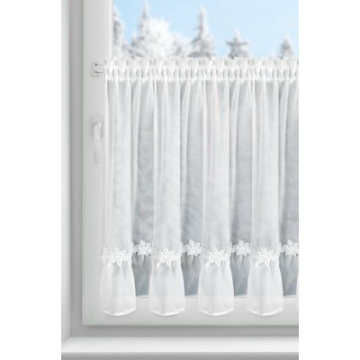 EUROFIRANY KRÁTKÁ VÁNOČNÍ ZÁCLONA NA PÁSCE FLAKE 150X70 CM BÍLÁ – Hledejceny.cz