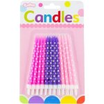 GoDan Narozeninové svíčky růžovo fialové s puntíky – Zboží Dáma
