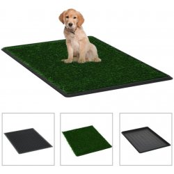 Shumee Toaleta pro psy s nádobou a umělou trávou zelená 76 x 51 x 3 cm WC