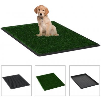 Shumee Toaleta pro psy s nádobou a umělou trávou zelená 76 x 51 x 3 cm WC – Hledejceny.cz