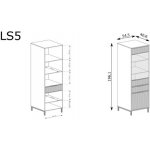 Halmar Vitrína jednodveřová Bullet W1 Černý / Žlutý – Zboží Dáma