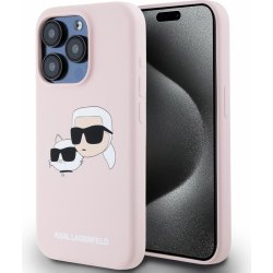 Karl Lagerfeld Liquid Silicone Double Heads Magsafe Zadní Kryt pro iPhone 15 Pro Pink KLHMP15LSKCHPPLP