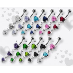 Šperky4U stříbrný piercing do pupíku srdíčka BP01266-P