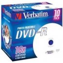 Médium pro vypalování Verbatim DVD-R 4,7GB 16x, printable, plastová krabička, 10ks (43521)