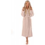 Župan Athena 3116 dlouhý župan s kapucí 8151 lískový oříšek světlý – Zboží Dáma