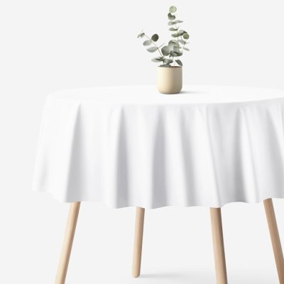 Goldea kulatý ubrus 100% bavlněné plátno bílý Ø 150 cm – Sleviste.cz
