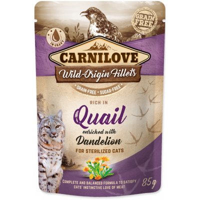 Carnilove Cat Pouch Quail & Dandelion sterilized 85 g – Zbozi.Blesk.cz