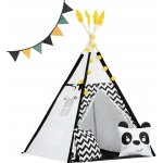 Nukido 740025 Dětské teepee s girlandou a světýlky bíločerné s pandou – Sleviste.cz