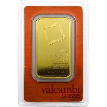 Valcambi zlatý slitek 50 g