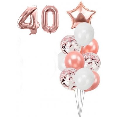 Balónkový set 40.narozeniny rosegold – Zboží Dáma