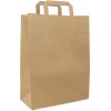 Nákupní taška a košík EcoPack Papírová taška s plochým uchem 260+120x350 mm hnědá bal/25