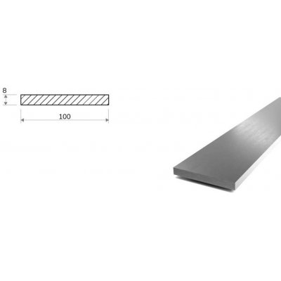 Nerezová plochá ocel 100x8 - stříhaná (1.4301/7) – Hledejceny.cz