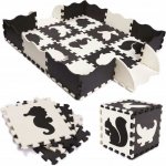 KIK Kontrastní pěnové puzzle 30 x 30 cm 25 ks černá krémová – Zboží Dáma