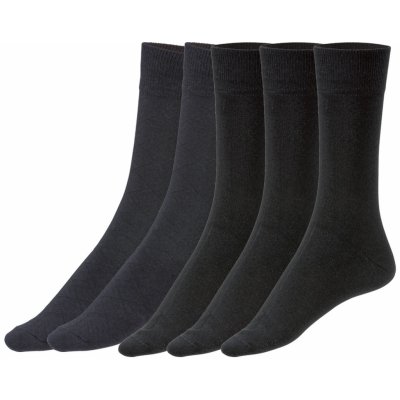 LIVERGY Pánské ponožky s BIO bavlnou, 5 párů (39/42, černá)