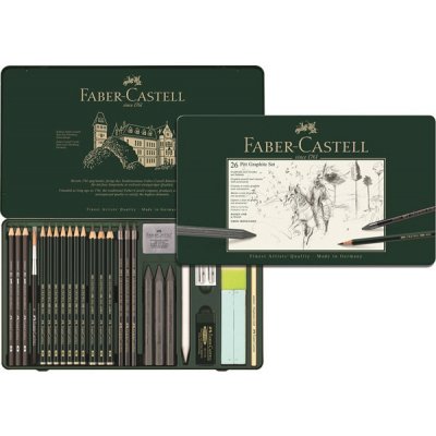 Faber-Castell Pitt Monochrome Graphite 112974 grafitová tužka sada 26 ks 302370 – Zboží Mobilmania