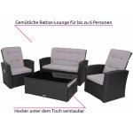 tectake 404303 ratanová sestava bari - černá – Zboží Dáma