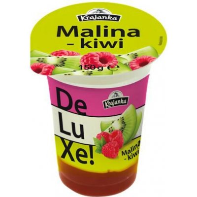 Krajanka DeLuXe smetanový jogurt 7,2% malina-kiwi 150 g – Zboží Dáma