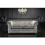 Barrington Furniture Chesterfield samet šedá – Zboží Dáma