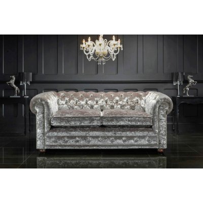 Barrington Furniture Chesterfield samet šedá – Zboží Dáma