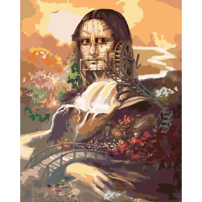 ZUTY Malování podle čísel MONA LISA A VODNÍ MLÝN D RUSTY RUST Rozměr 80 x 100 cm Rámování vypnuté plátno na rám – Zbozi.Blesk.cz