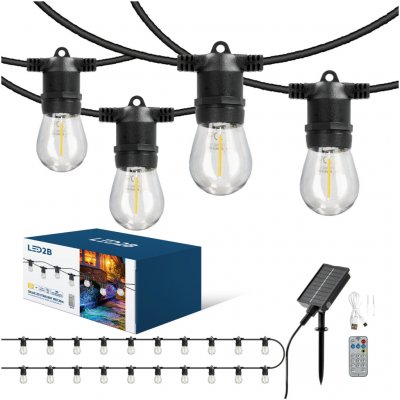 Kobi LED Stm solární řetěz STARLIGHT NEO 20xE27/3,7V 2700K IP54 2400 mAh 21,5m + DO 004523 – Hledejceny.cz