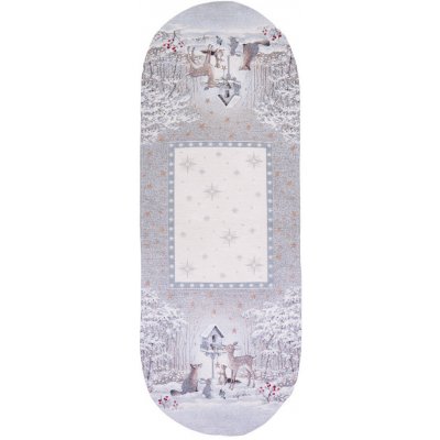 Tegatex Vánoční gobelínový ubrus chenille zvířátka u krmítka 40x100 cm ovál – Zboží Mobilmania