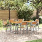 OMAXI 817205 Zahradní jídelní souprava 7 pcs Šedo-hnědá 180 x 90 x 75 cm – Hledejceny.cz