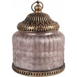 Růžová skleněná svítící LED lucerna Balli - Ø 10*13 cm - Clayre & Eef – Hledejceny.cz