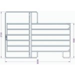 TEXAS Panel ohradní s dveřmi pozink 6 příček výška 1,6 m 2 řetízky 3 m – Zboží Mobilmania