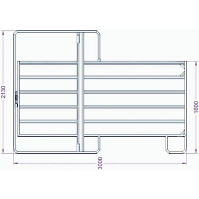TEXAS Panel ohradní s dveřmi pozink 6 příček výška 1,6 m 2 řetízky 3 m – Zboží Mobilmania