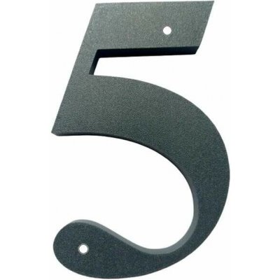 Domovní číslo popisné 5 na zeď, vrata, sloupky s dírami pro vruty barva antracit, výška 170 mm – Zboží Mobilmania